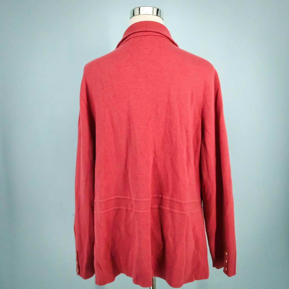 Talbots Plus Size 2X Pink Collared Button Merino … - image 4